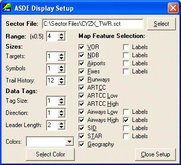 vPAR QuadRadar - ASDE Display